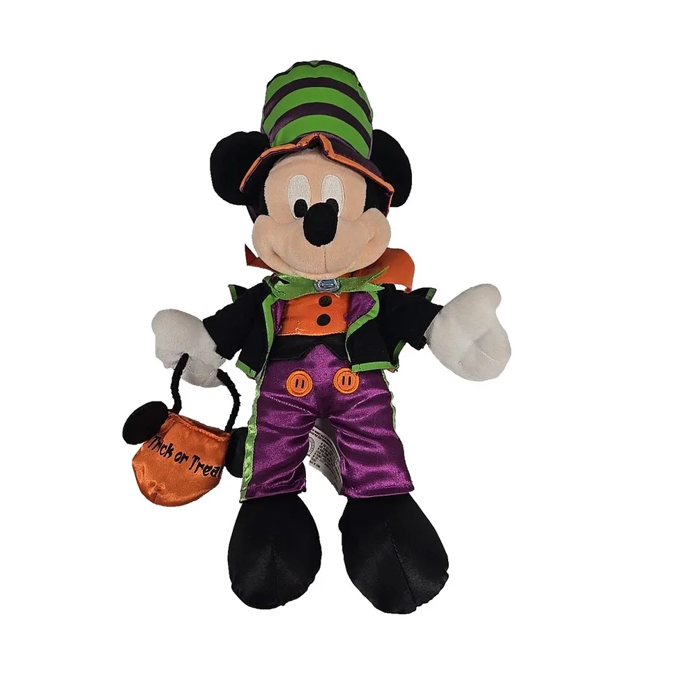 Disney Parks Mickey Mouse Trick Or Treat Halloween Stuffed Plush 12 Inches